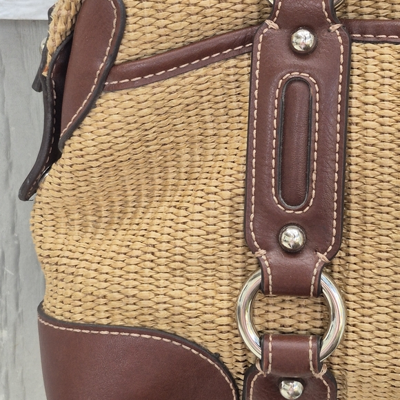 ETIENNE AIGNER Satchel Style Monaco Straw Collection Tote Handbag - Picture 4 of 15